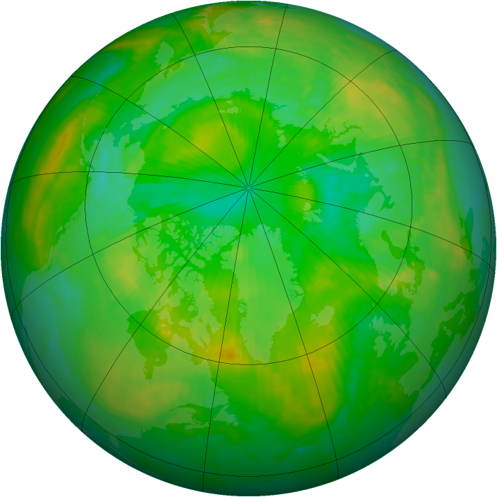 Arctic ozone map for 12 July 2003